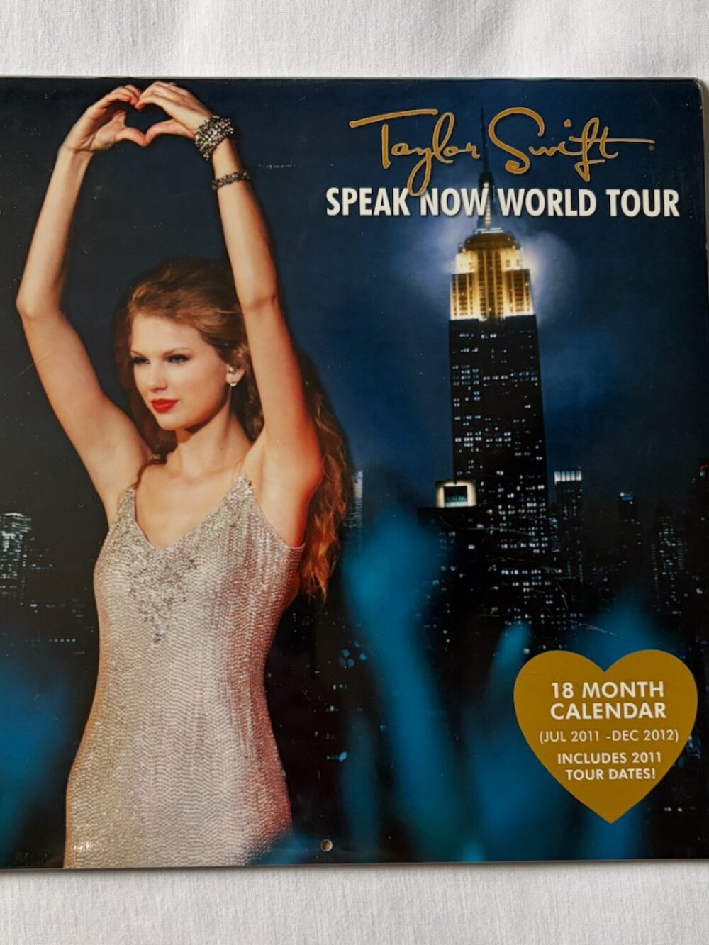 Taylor Swift Calendar “Speak Now World Tour” July 2011- Dec 2012 RARE